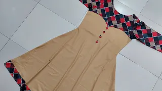 গজ কাপড়ে বড়দের গোলজামার ডিজাইন তৈরি সবচেয়ে সহজ নিয়মে Round Frock Design Cutting & Stitching Easy Way