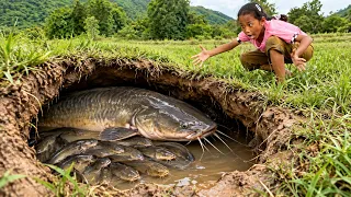 Survival Skills: New Techniques Make Fish Trap in hole #Camping #Survival #Skills #shorts