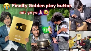 😭Finally Golden Play Button mil gaya🙏🏻😭❤️|| #artistshintumourya #youtubecreatorawards #youtuber