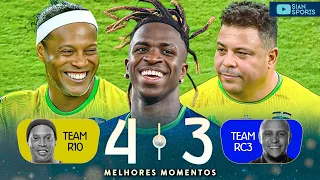 JOGO HISTÓRICO! VINICIUS JR, RONALDINHO, RONALDO E OUTRAS LENDAS DO FUTEBOL DERAM SHOW