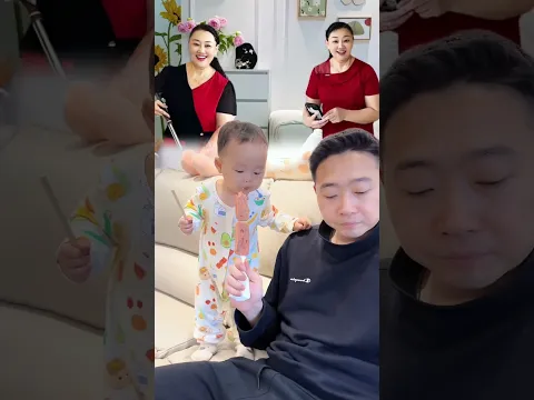 baby playing with dad 😂 이게 바로 아빠표 육아 꿀팁이지 🤣💗💜