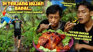 KONTEN TERSERU & TERSULIT SAAT BUAT AYAM BAKAR TALIWANG KHAS LOMBOK DITENGAH HUJAN DERAS