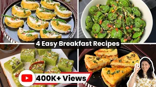 4 Easy Less Oil Breakfast Recipes | Easy Nashta Recipe | Snacks Recipes Part-7 | MintsRecipes