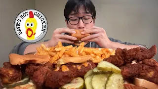 Dave's Hot Chicken: Nashville Style Hot Chicken Tenders + Sandwiches | ASMR Mukbang