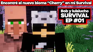 Encontré el nuevo bioma de Cherrys en mi serie survival | Bob y Luislucho en la 1.20 Ep 01