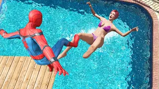 GTA 5 Spiderman Epic Ragdolls Jumps Fails