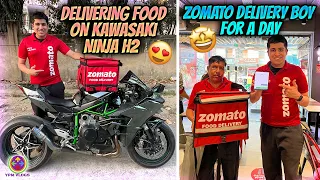 DELIVERING ZOMATO FOOD ON KAWASAKI NINJA H2 !! 😍😍😍