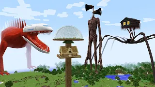 SURVIVING FROM SIREN HEAD, HOUSE HEAD AND SKY ARRIVAL 😱 in Minecraft | Gameplay
