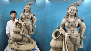 How to make Clay Krishna idol | Lord Krishna idol making with clay #Krishna_idol