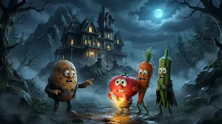👻 भूतिया हवेली का रहस्य | आलू, टमाटर, गाजर और भिंडी की डरावनी कहानी! 😱 #video#story#viral#kahani