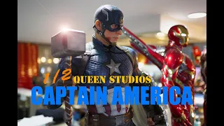Queen Studios  1/2  "Captain America" Statue UNBOXING / 퀸 스튜디오 1/2 사이즈 어벤져스 엔드게임 캡틴 아메리카