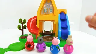 चलो Peppa Pig Weebles और एक मजेदार Dollhouse के साथ खेलते हैं | Genvies playhouse in hindi peppa pig