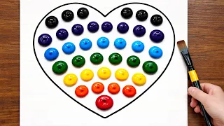 Simple Heart Acrylic Painting on Canvas Step by Step #688｜Satisfying Art ASMR