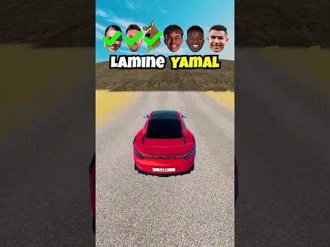 🤩 Ronaldo ❌ Messi ❌ Yamal 👌 Volcano Jump Challenge⚽ Beamng.Drive 🤩 #shorts #beamng #simulator