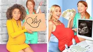 Rich Pregnant VS Broke Pregnant! Funny Situations & DIY Ideas by Mariana ZD