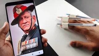 CDS Bipin Rawat Drawing , A Tribute to Bipin Rawat | Scribble Art