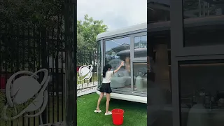 Cleaning my vessel mobile cabin~#daily #prefabhouse #singlelife #vesselhome #vessel微宿