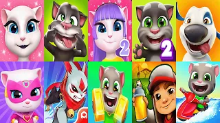 10 in1 Gameplay My Talking Angela=My Talking Tom=My Talking Angela2=My Talking Tom2=My Talking Hank