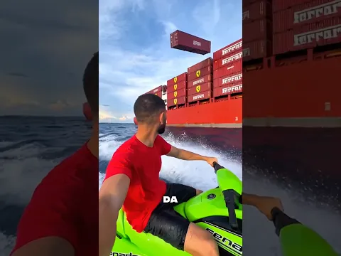 Encontrei um CONTÊINER da Ferrari com um barco inflável dentro 😱 #ferrari #barco #container