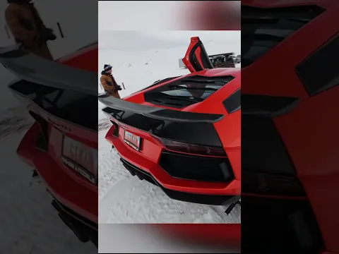 World's First Lamborghini on Snow Tracks! #shorts
