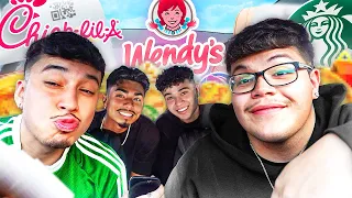 Letting The Person in FRONT of Us DECIDE What We Eat For 24 HOURS!!