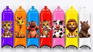 UNBOXING : panda,kanguru, kudanil,badak, kerbau,jerapah,singa,harimau,macan tutul.