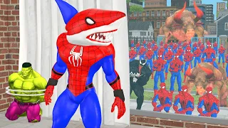 Shark Man: The Hilarious Cow Theft Venom & Spider-Man Break into Shark Man's Farm 🐄 Funny video