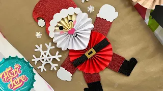 ROSETÓN /Roseta de SANTA 🎅🏼 Claus   DECORACIÓN con papel para NAVIDAD 🎄