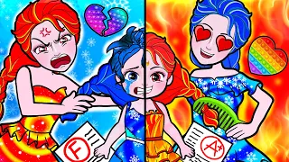 Paper Dolls Dress Up - Elsa Hot and Cool Challenges Dress - Barbie Story & Crafts