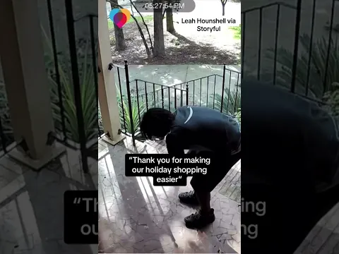 Amazon delivery driver finds surprise on customer's porch #shorts