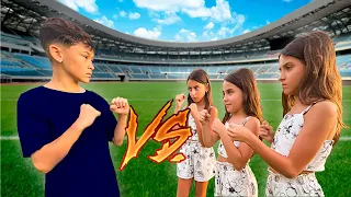 Duelo Épico: Ricardinho Enfrenta as Trigêmeas no Futebol!