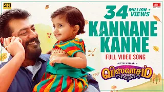 Kannaana Kanney Full Video Song | Viswasam Video Songs | Ajith Kumar, Nayanthara | D Imman | Siva-4K