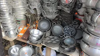 ঢাকা নিউ মার্কেট ১০০+টাকা অরিজিনাল কাস্ট আয়রন পিঠার সাজ,রুটি তাওয়া,করাই,হাড়ি পাতিল.