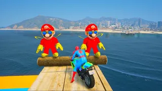 SPIDER-MAN vs TUNG TUNG TUNG SAHUR Rescue Iron man vs Venom on Motorcycle in RAINBOW SPIDERS BRIDGE