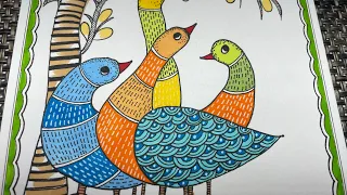 Gond Art Painting Tutorial || how to draw GOND ART for beginners || Indian Tribal art || Folk Art