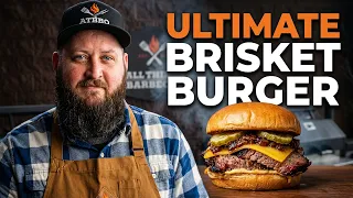 Smoked Texas Brisket Burger with Homemade Pickles & Bacon Jam