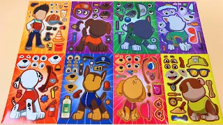 Paper DIY | PAW PATROL Making Sticker Silly Face with Skye,Chase,Ryder,Marshall,Everest,Rubble