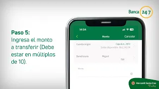 Transferencias a Celulares  - App BMSC Móvil