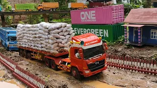 KIRIM BANTUAN PUPUK BERSUBSIDI KE DESA PELOSOK ‼️🔥RC TRUK HINO TAILER BERMUATAN FUL versi rcminiatur