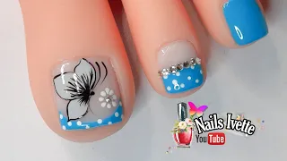 Diseño de uñas Pie / Muy fácil! / Uñas de los pies decoradas con mariposa y flor