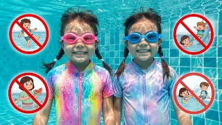 Kids Learn Safety Rules & Good Behavior at the Swimming Pool 🏊‍♀️