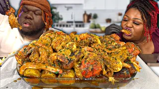 MASSIVE DESHELLED BOIL! BLACK TIGER SHRIMP, LOBSTER TAILS, & SNOW CRAB DRENCHED IN SAUCE!!!