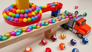 marble Run Race ASMR HABA Slope Wooden Wave Course #7