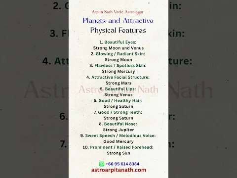 Planet’s Relation with Attractive Physical Features in Vedic Astrology ✨ #vedicastrology #astrology