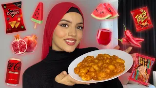 قضيت يوم كامل باللون الأحمر بس!!!❤️🍫