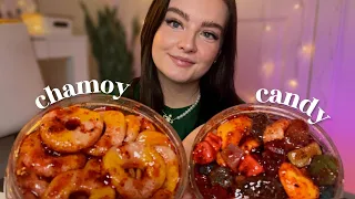ASMR chamoy candy mukbang 🍭🌶 sticky mouth sounds