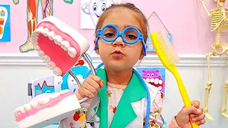 Мия рассказывает Артему как важно чистить зубы | Мия Настя и Артем