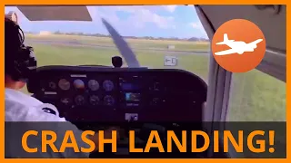 PILOT CRASHES and INSTRUCTOR REACTS. Airplane crashes on landing, instructor break down - pilot tips