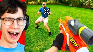 Reacting to NERF WAR in Real Life!