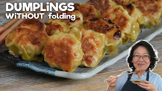 Chicken Dumplings WITHOUT FOLDING 🔥 Easy & Beautiful 😍 Inspired by Gyoza Potstickers & Jiaozi